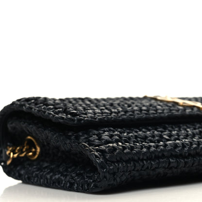 Saint Laurent Raffia Monogram Tassel Kate 99 Black 9 of 10
