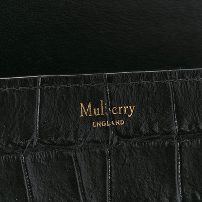 Mulberry Deep Calfskin Crocodile Embossed Small Darley Black 6 of 11