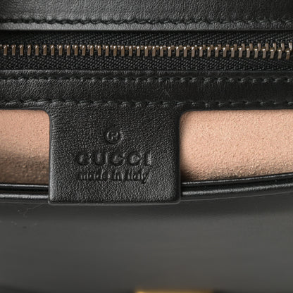 Gucci Calfskin Matelasse Small GG Marmont Top Handle Shoulder Bag Black 6 of 13