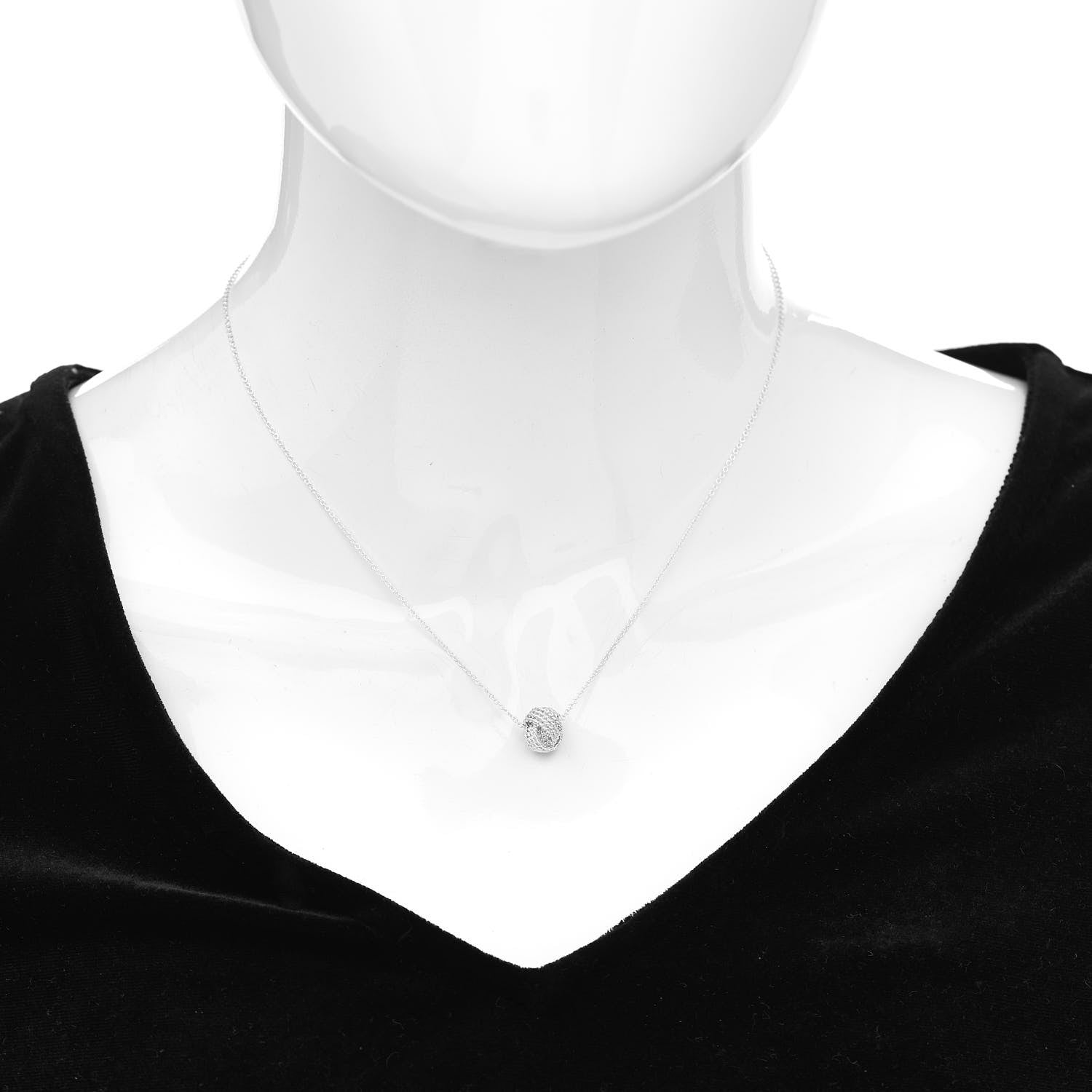 Tiffany Sterling Silver Twist Knot Pendant Necklace 2 of 4