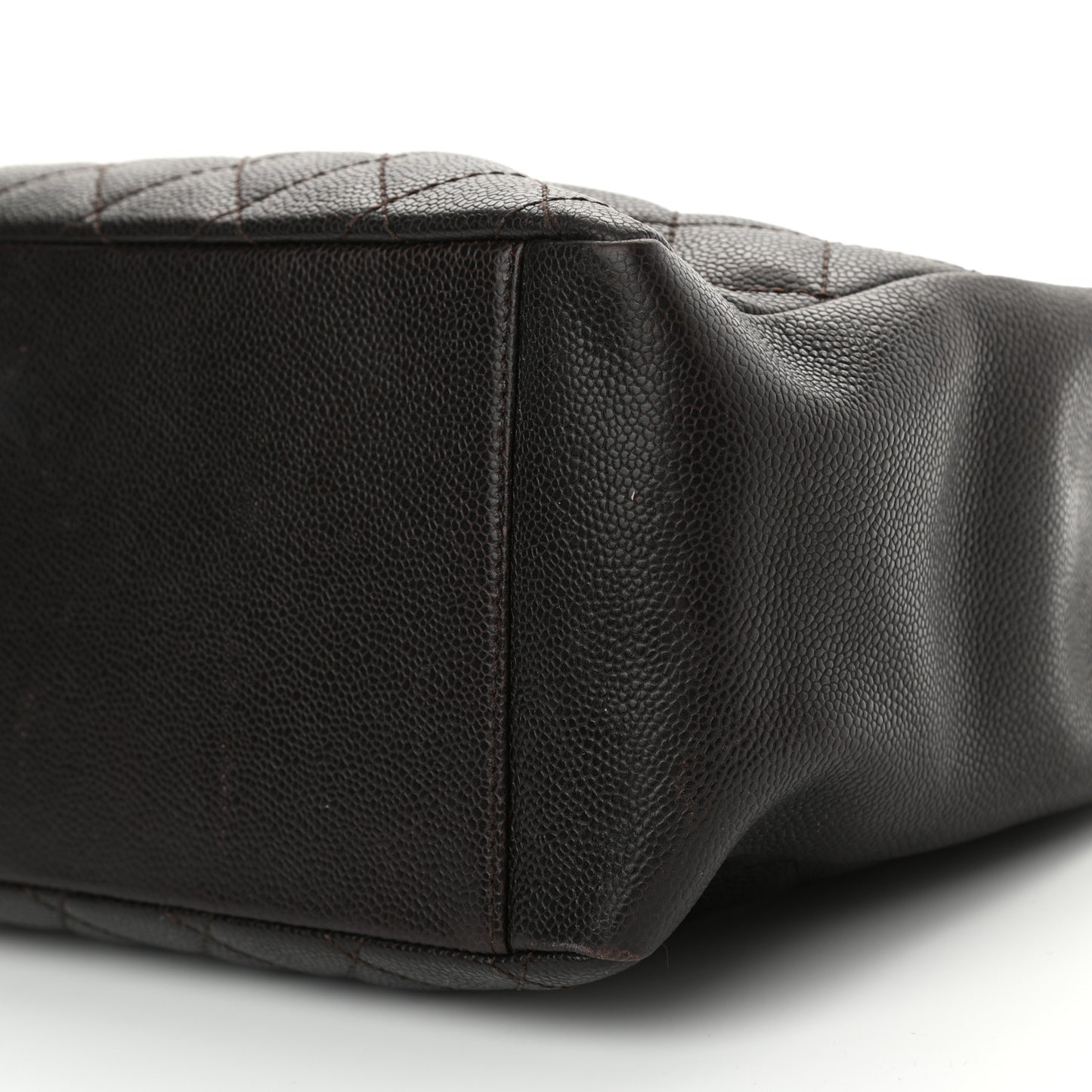 Caviar Quilted Grand Shopping Tote GST Dark Brown