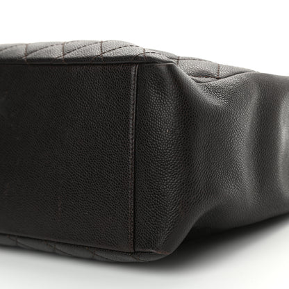 Chanel Caviar Quilted Grand Shopping Tote GST Dark Brown 10 of 13