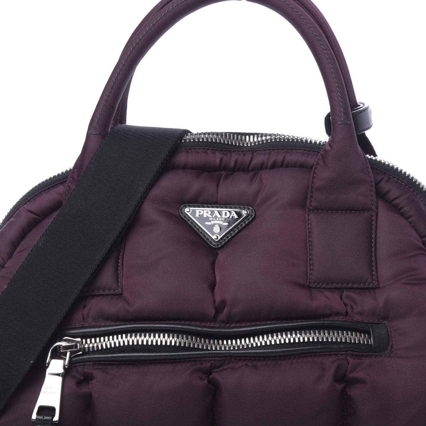 Tessuto Nylon Bomber Bag Granato