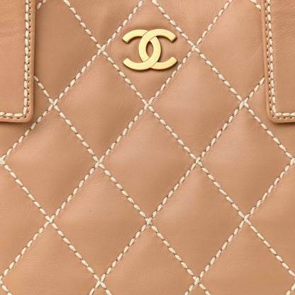 Chanel Calfskin Wild Stitch Medium Tote Beige 8 of 13