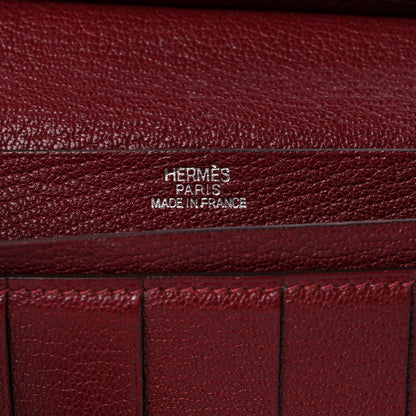 Hermes Chèvre Mysore Bearn Gusset Wallet Rouge H 6 of 16