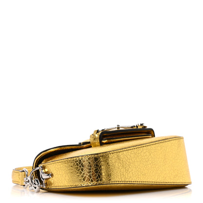 Gucci Metallic Demetra Mini Horsebit 1955 Asymmetric Shoulder Bag Gold 4 of 10