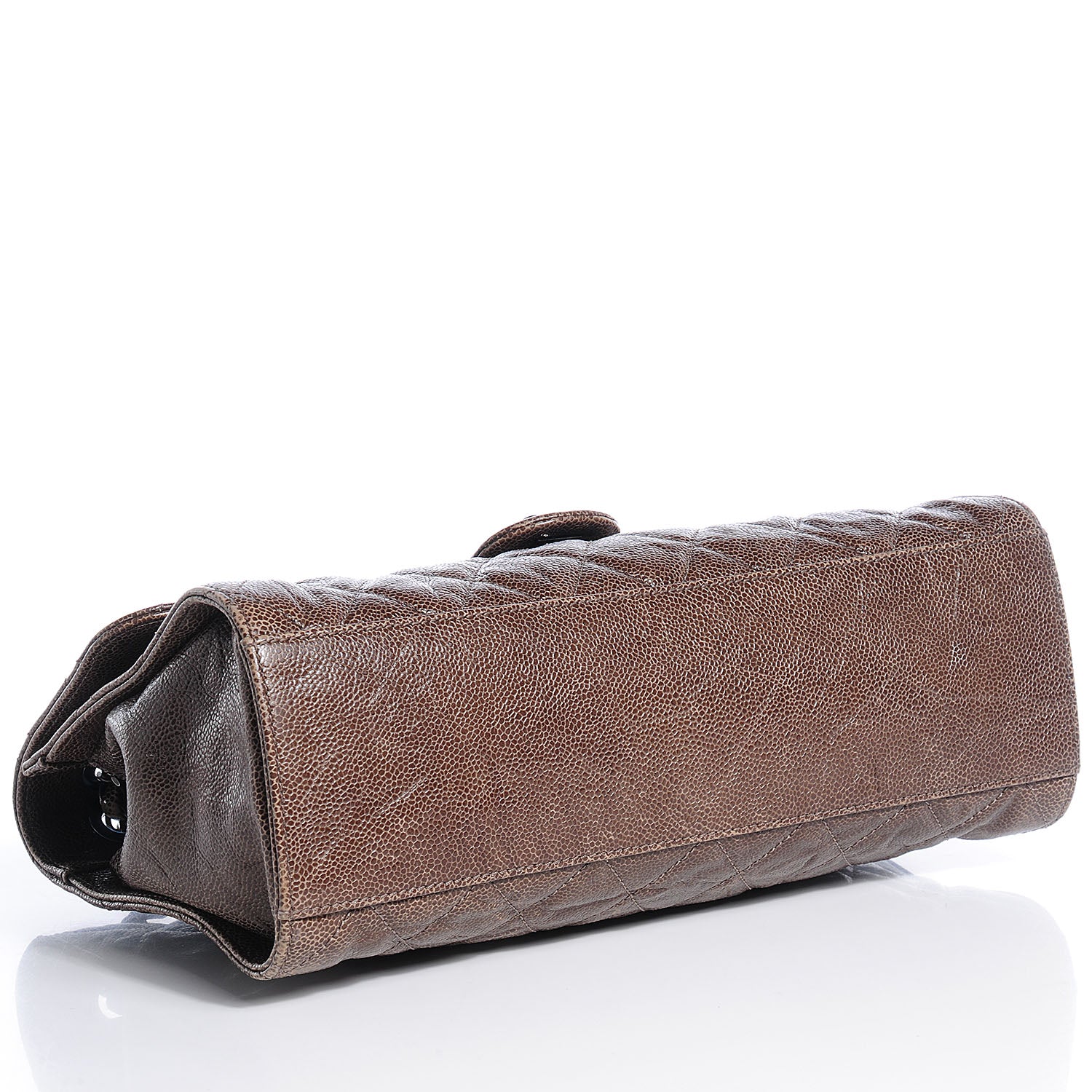 Chanel Crumpled Grained Calfskin CC Crave Jumbo Flap Brown 6 of 12