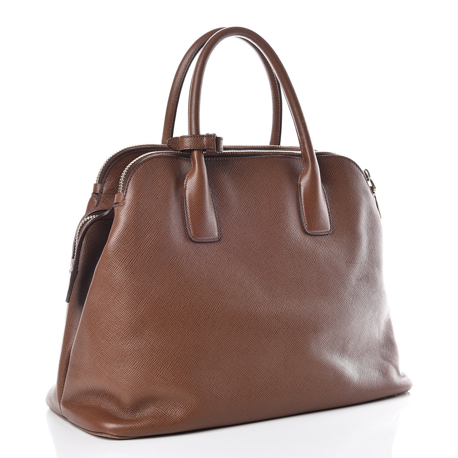 Prada Saffiano Cuir Top Handle Dome Tote Palissandro 3 of 19