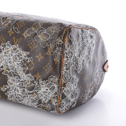 Louis Vuitton Monogram Dentelle Speedy 30 Silver 8 of 8