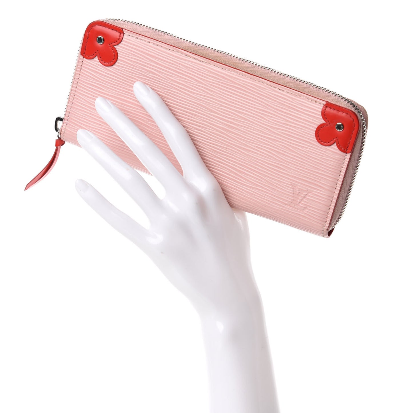Epi Blooming Corners Clemence Wallet Rose Ballerine Coquelicot