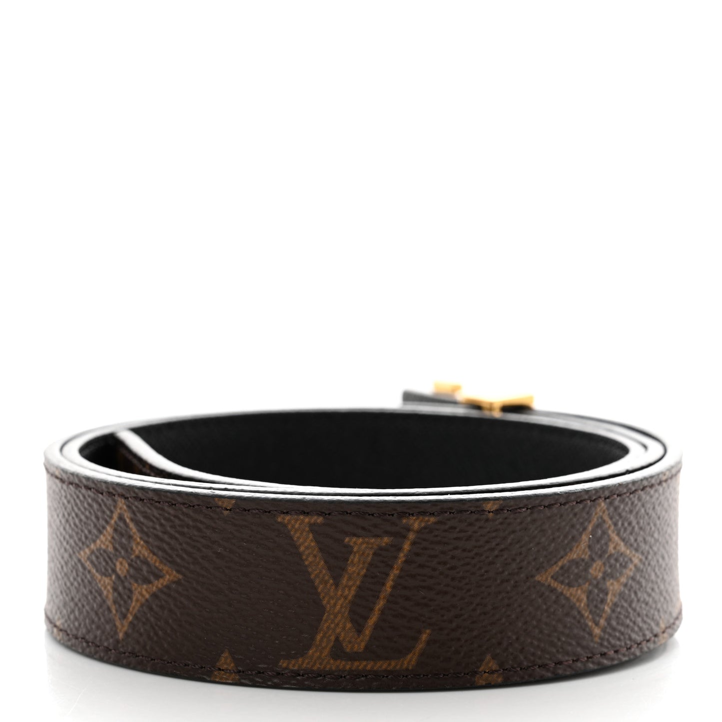Calfskin Monogram 30mm LV Initiales Reversible Belt 75 30 Black