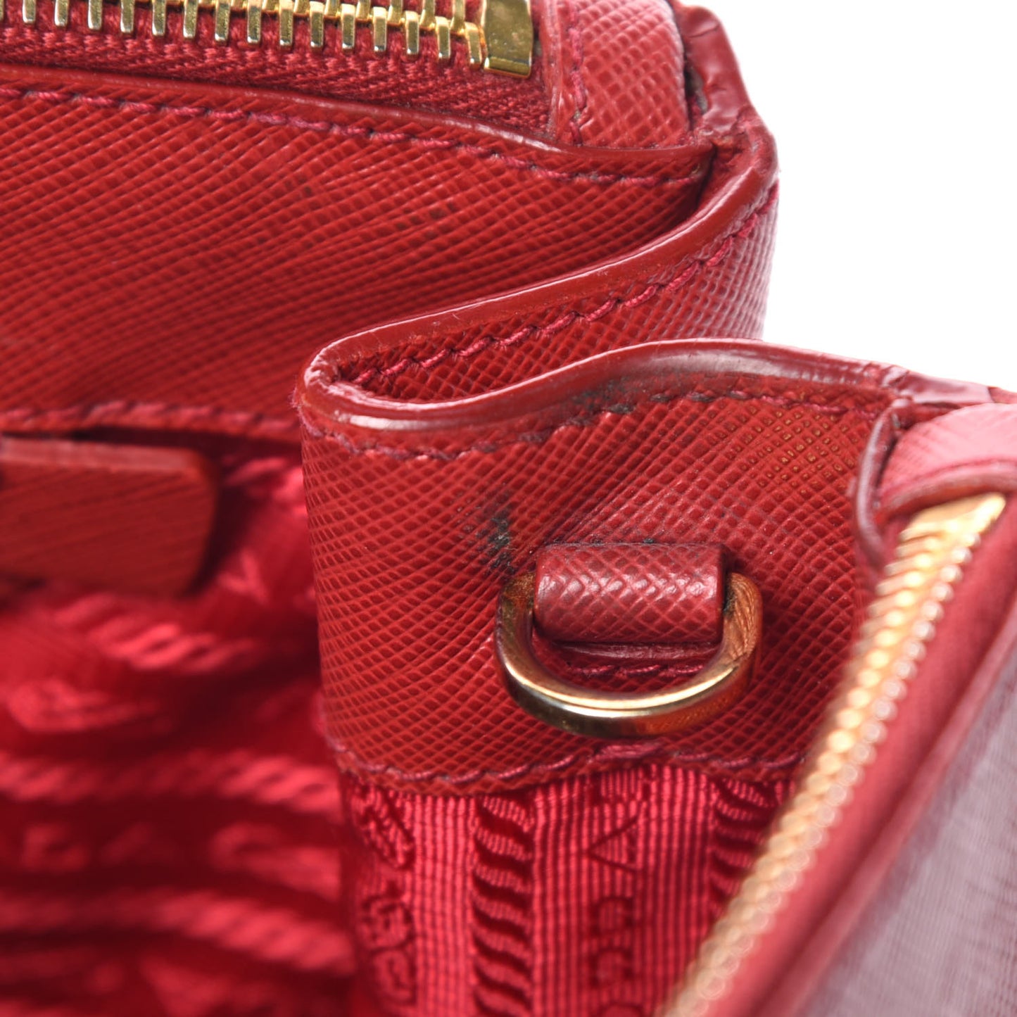 Saffiano Small Galleria Double Zip Tote Fuoco