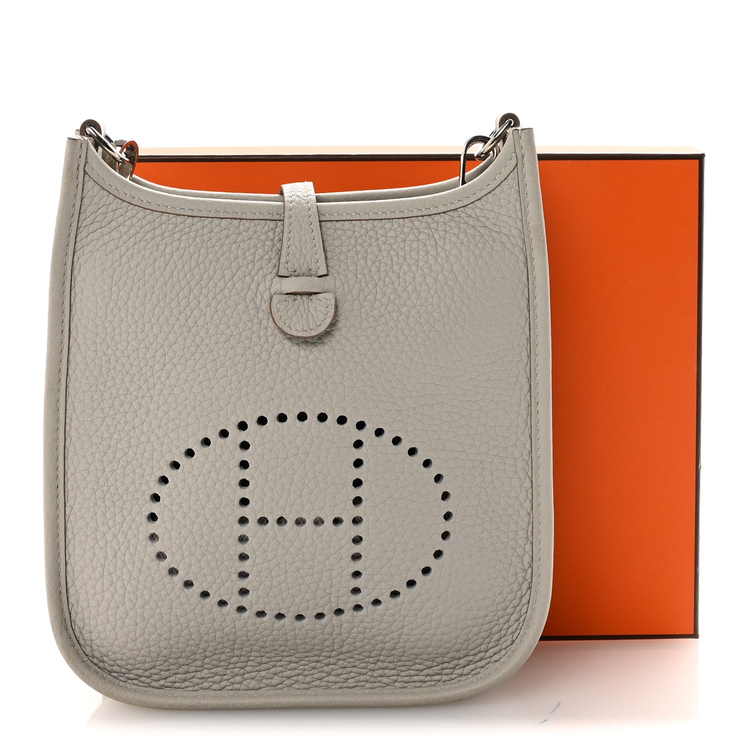 Hermes Taurillon Clemence Amazone Evelyne TPM Gris Perle Etain