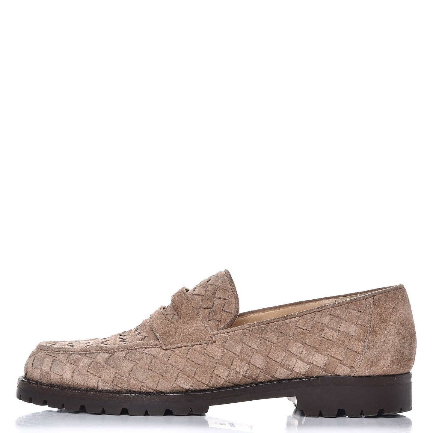 BOTTEGA Suede Intrecciato Penny Loafers 8.5