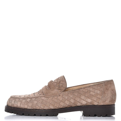 Bottega Veneta BOTTEGA Suede Intrecciato Penny Loafers 8.5 1 of 15