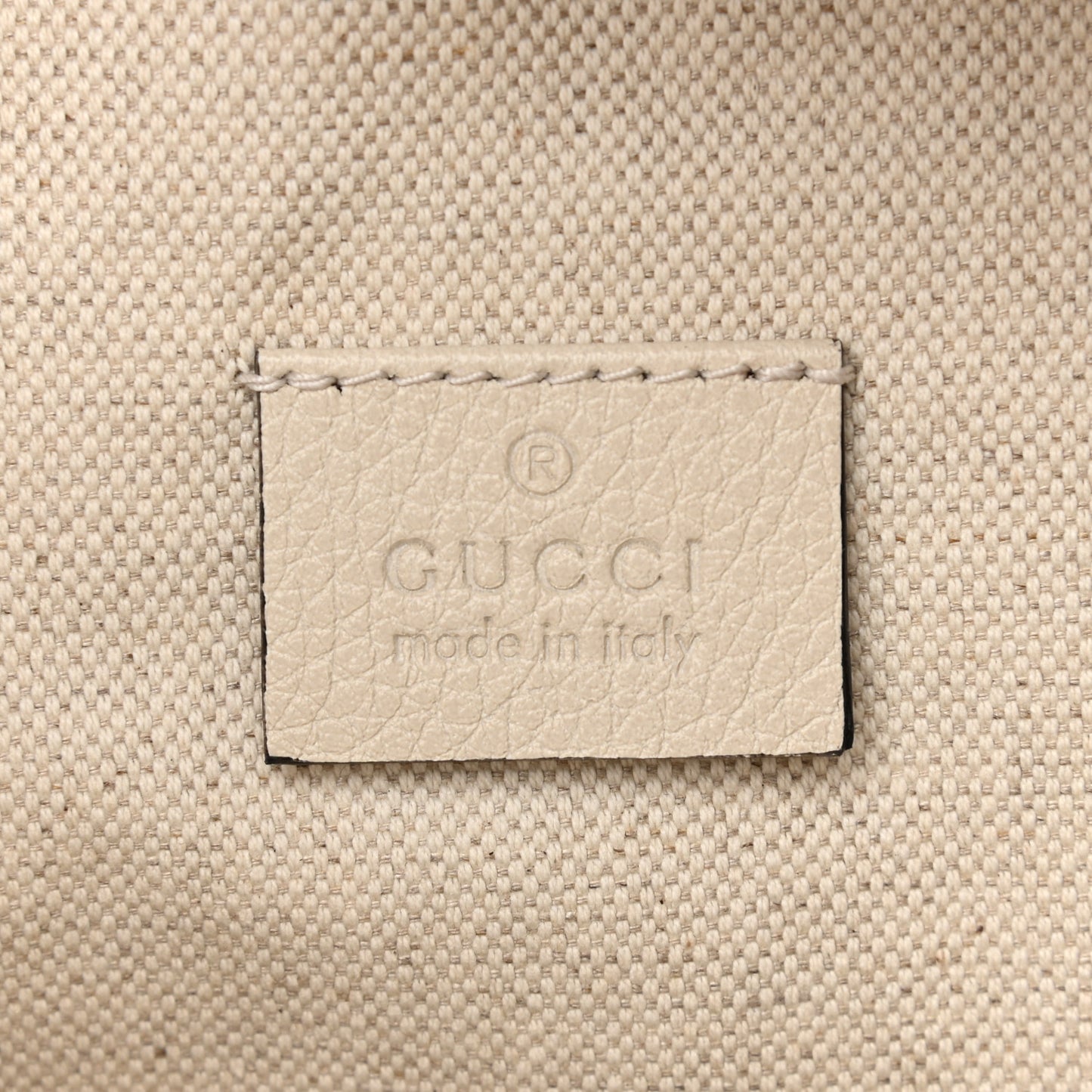 Grained Calfskin Logo Belt Bag White