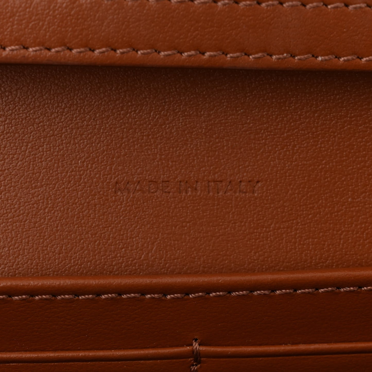 Triomphe Canvas Calfskin Wallet on Chain Tan