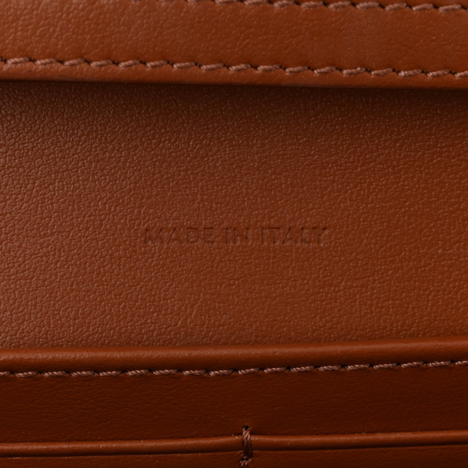 Celine Triomphe Canvas Calfskin Wallet on Chain Tan 7 of 10