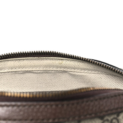 Gucci GG Supreme Monogram Textured Dollar Calfskin Web Ophidia Wristlet Shoulder Bag Beige Ebony New Acero 10 of 10