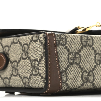 Gucci GG Supreme Monogram Mini Horsebit 1955 Shoulder Bag Beige Brown Sugar 9 of 12