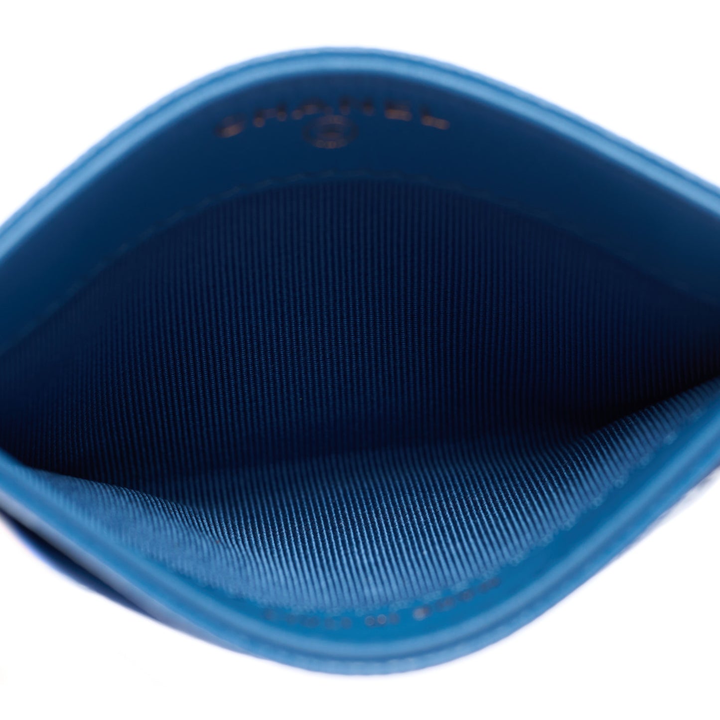 Caviar Quilted Card Holder Blue