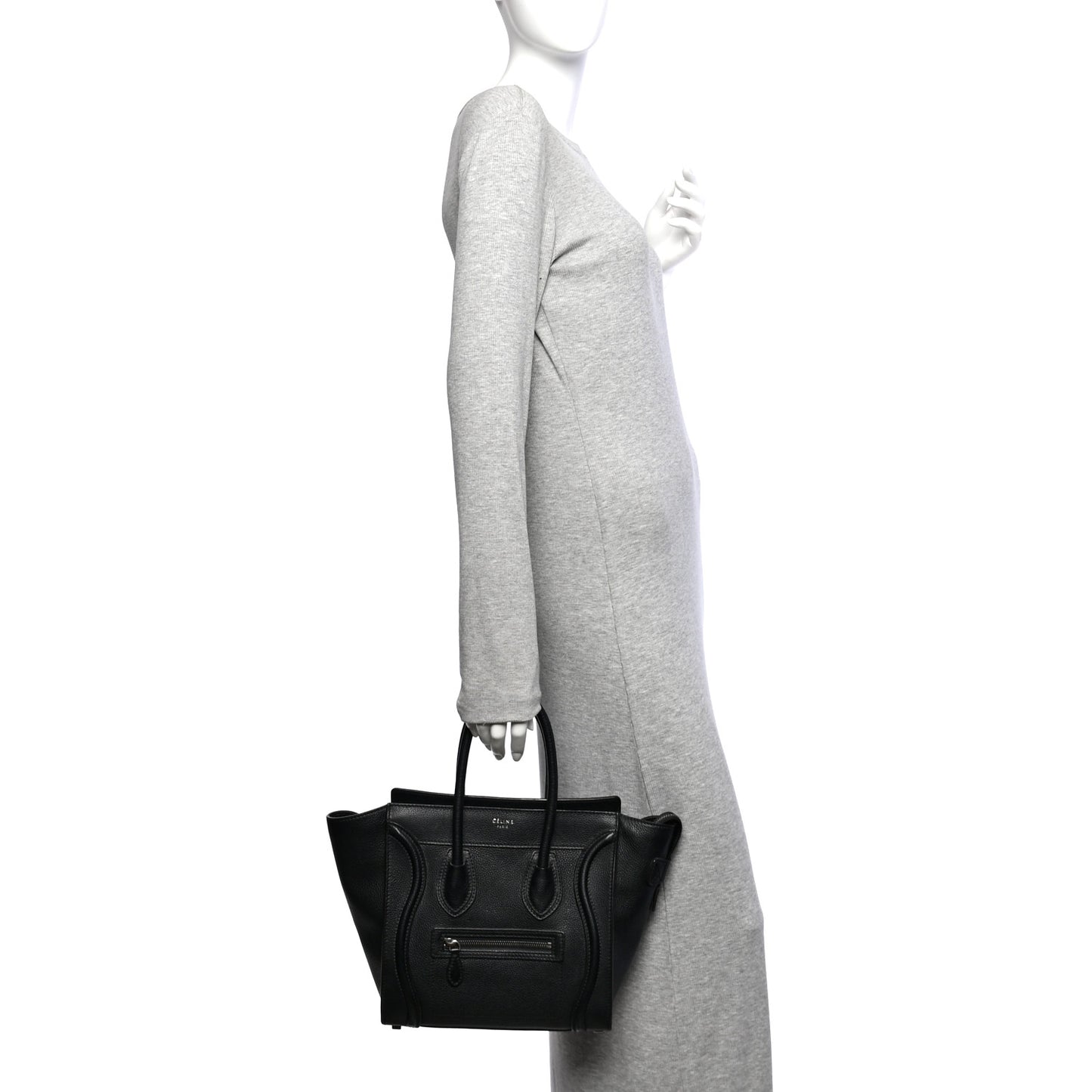 Drummed Calfskin Micro Luggage Black