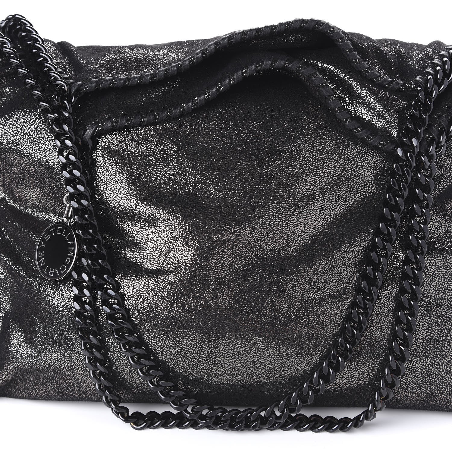 Stella McCartney Metallic Shaggy Deer Small Falabella Tote Black 9 of 9