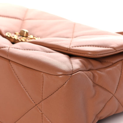 Chanel Lambskin Quilted Large Chanel 19 Flap Brown 11 of 15