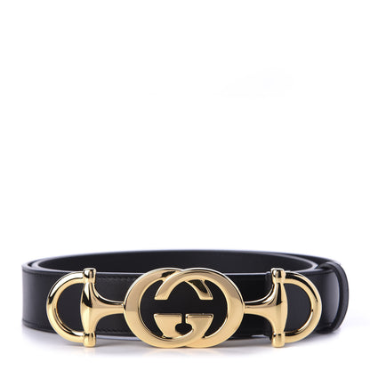 Gucci Calfskin Zumi 30mm Belt 85 34 Black 1 of 3