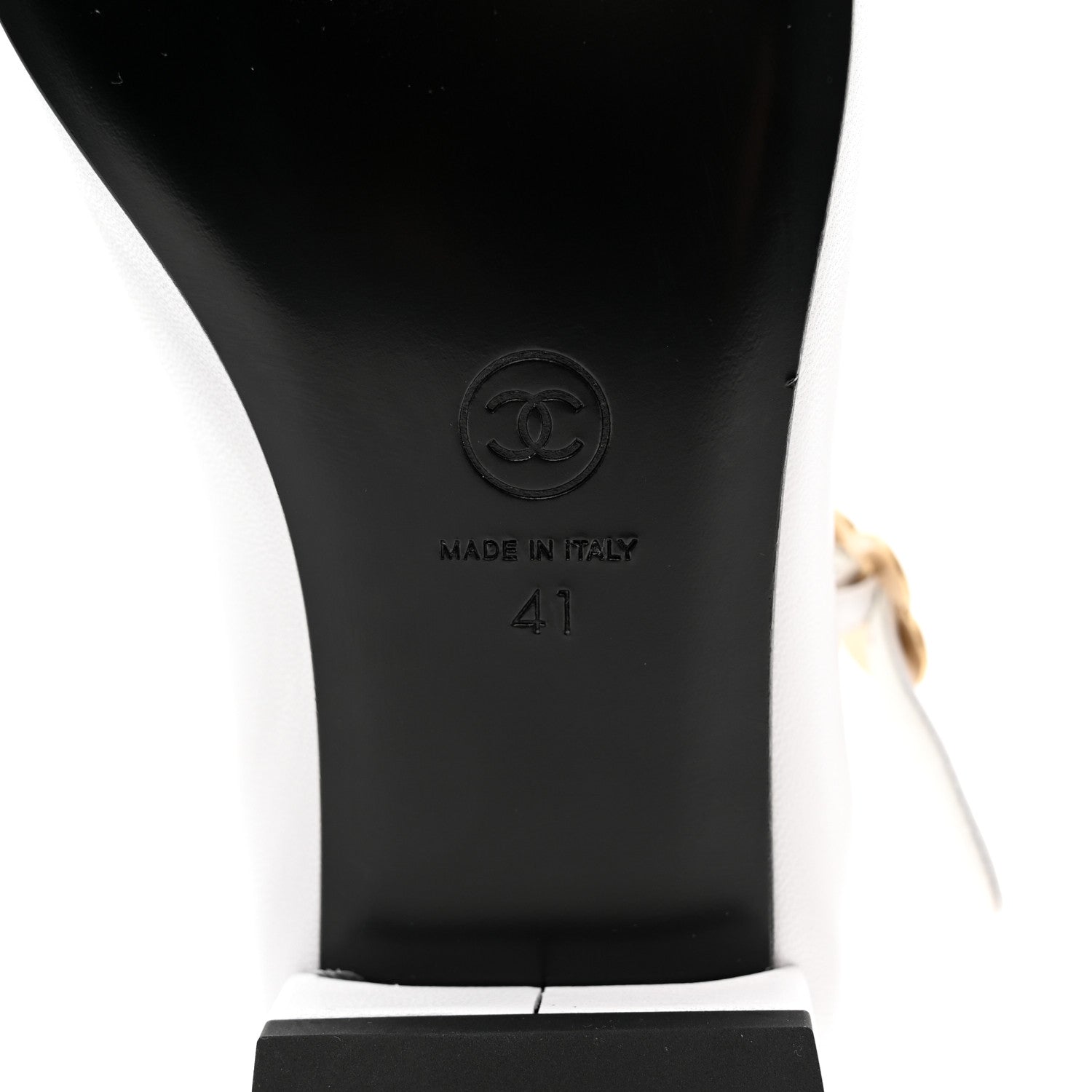 Chanel Patent Lambskin Mary Jane Flats 41 White Black 7 of 12