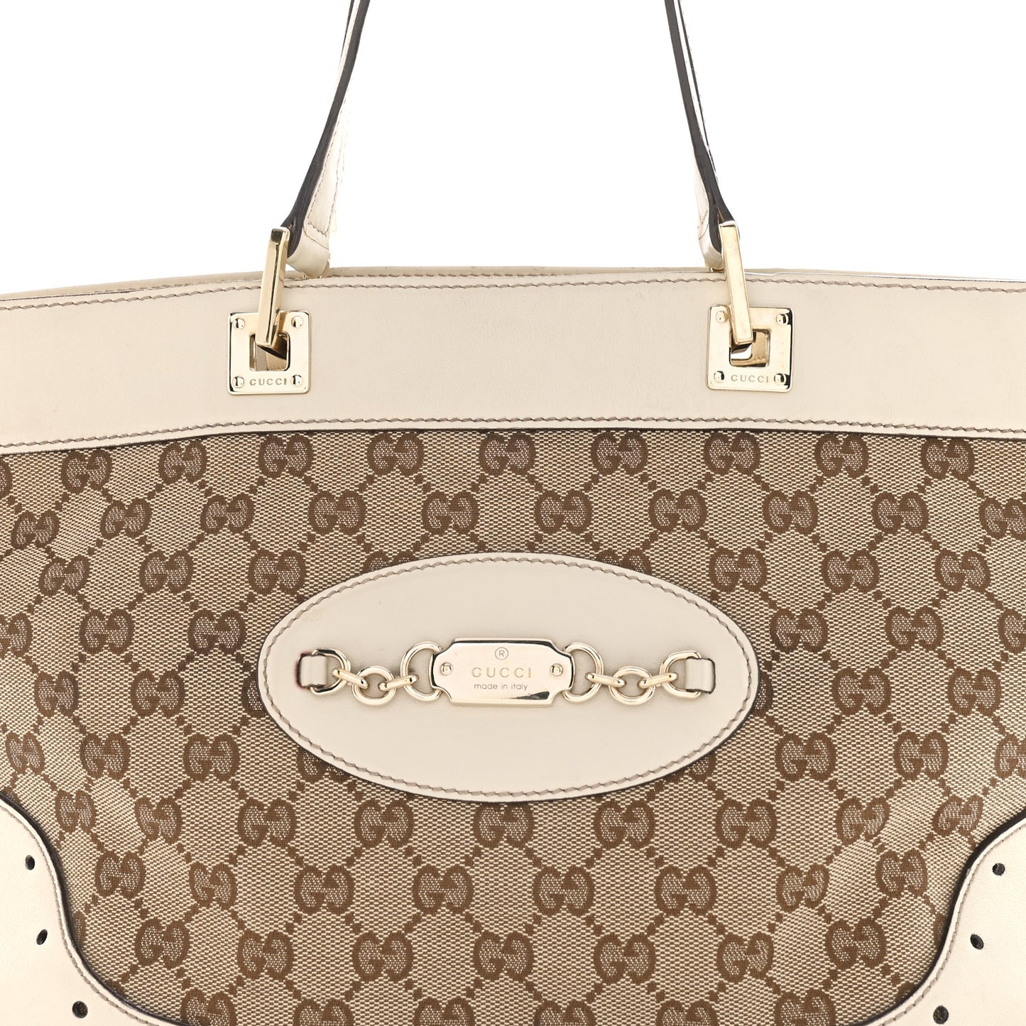 Monogram Large Punch Tote Off White