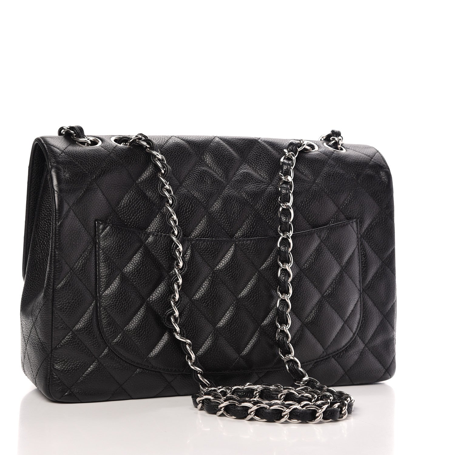 Chanel Caviar Quilted Jumbo Single Flap Black 3 of 9
