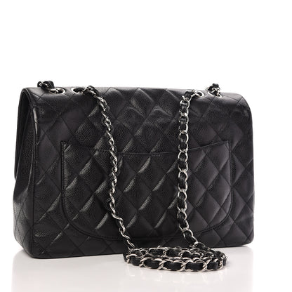 Chanel Caviar Quilted Jumbo Single Flap Black 3 of 9