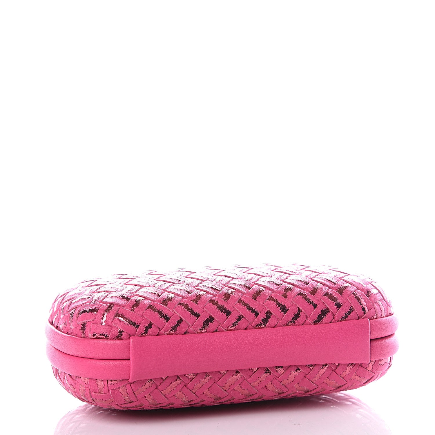Bottega Veneta Nappa Intrecciato Metallic Placcato Knot Clutch Rose Shock 3 of 9