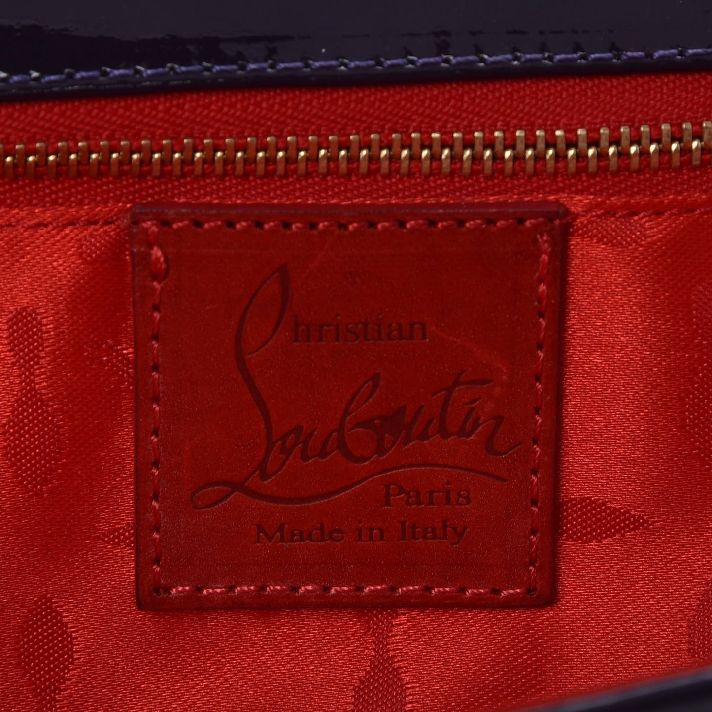 Patent Calfskin Aionoeud Bow Clutch Purple
