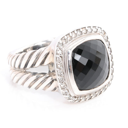 David Yurman Sterling Silver Diamond Black Onyx 11mm Albion Ring 50 5.5 5 of 10