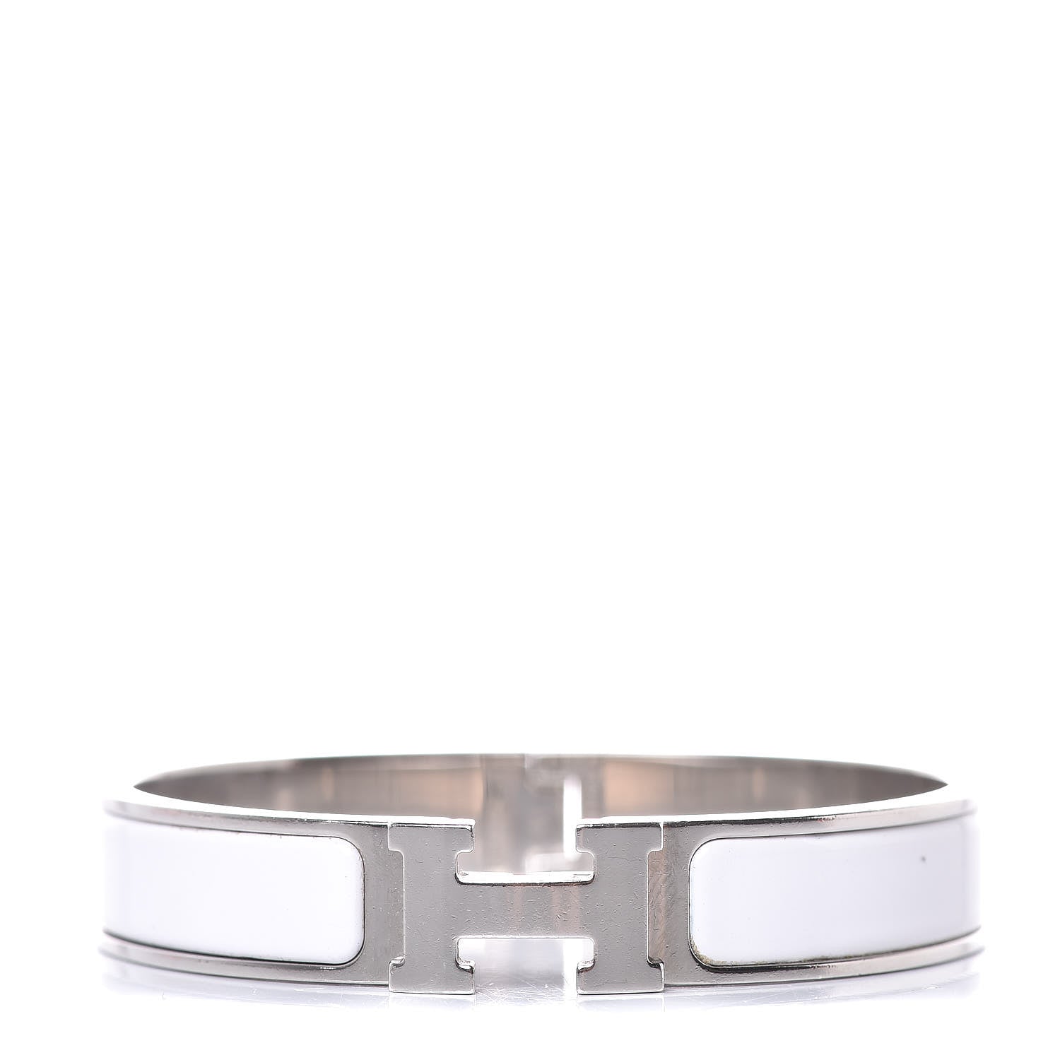 Hermes Enamel Narrow Clic Clac H Bracelet GM White 1 of 6