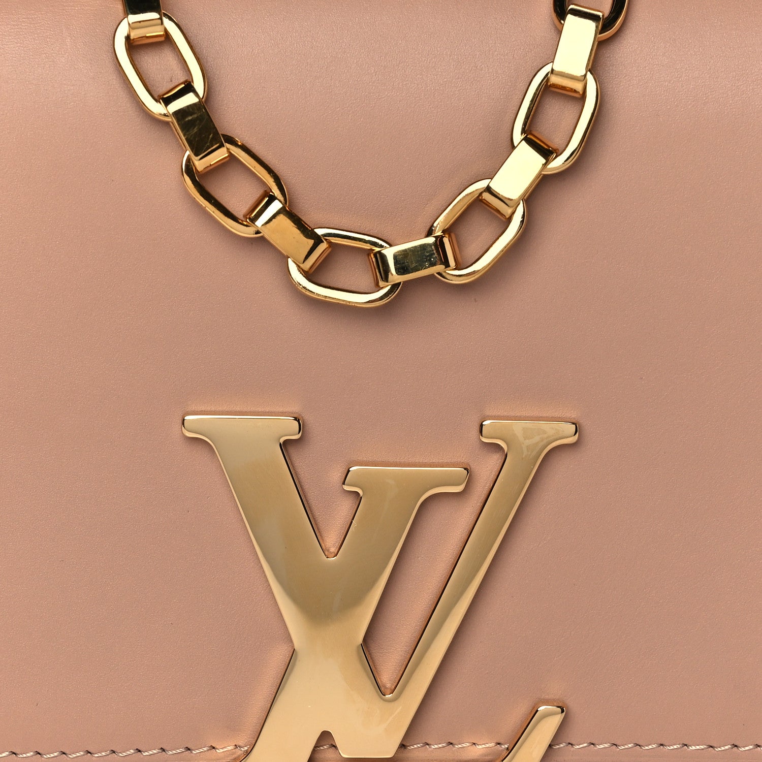 Louis Vuitton Calfskin Chain Louise MM Nude 7 of 10