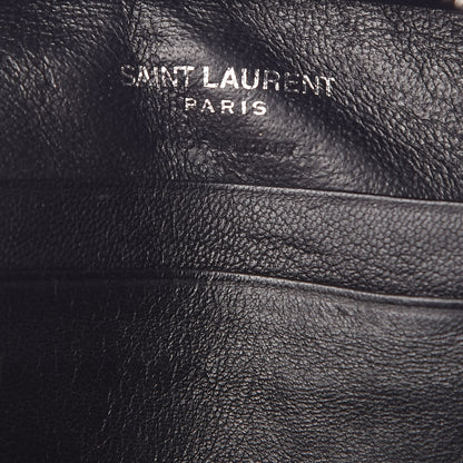 Saint Laurent Calfskin Crocodile Embossed Monogram Blogger Bag Black 5 of 11