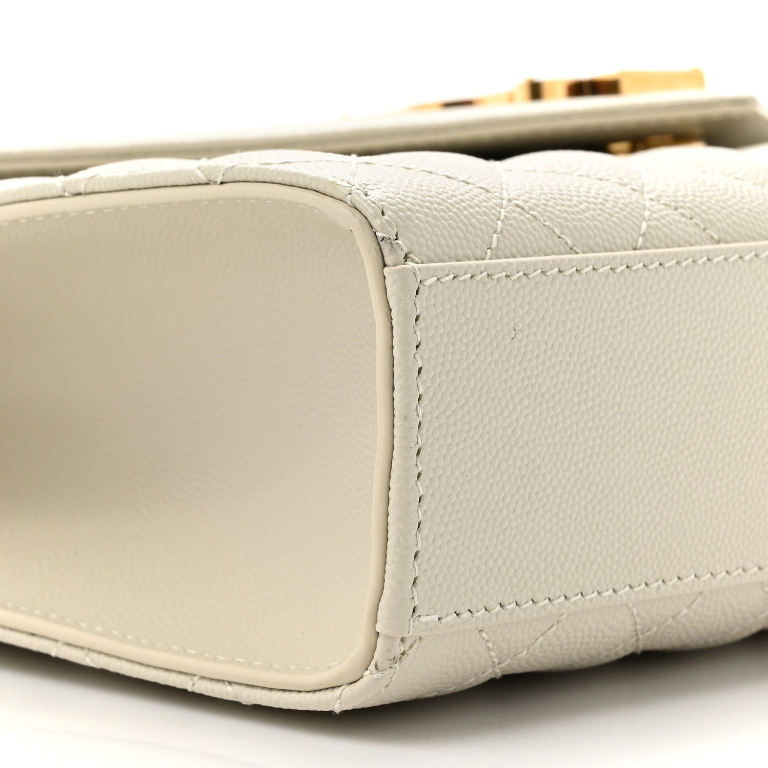 Saint Laurent Grain De Poudre Mixed Matelasse Large Triquilt Monogram Satchel Porcellana 9 of 14