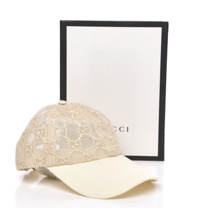 Gucci Mesh GG Monogram Shivali Baseball Hat M Cream Ivory 7 of 7
