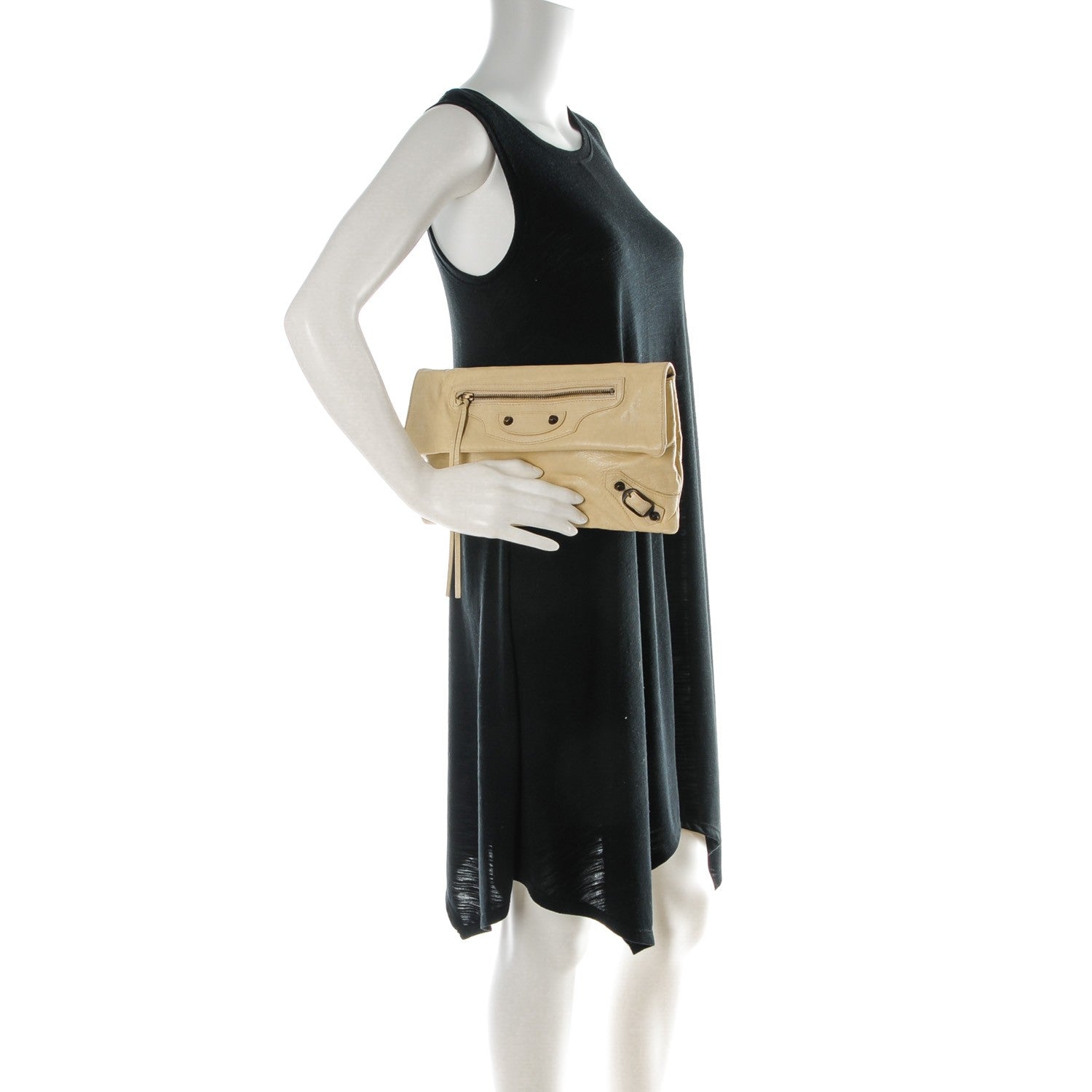 Balenciaga Agneau Classic Hardware Envelope Clutch Sahara 2 of 7