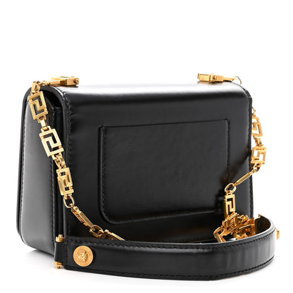 Versace Calfskin Medallion Tribute Shoulder Bag Black 3 of 11