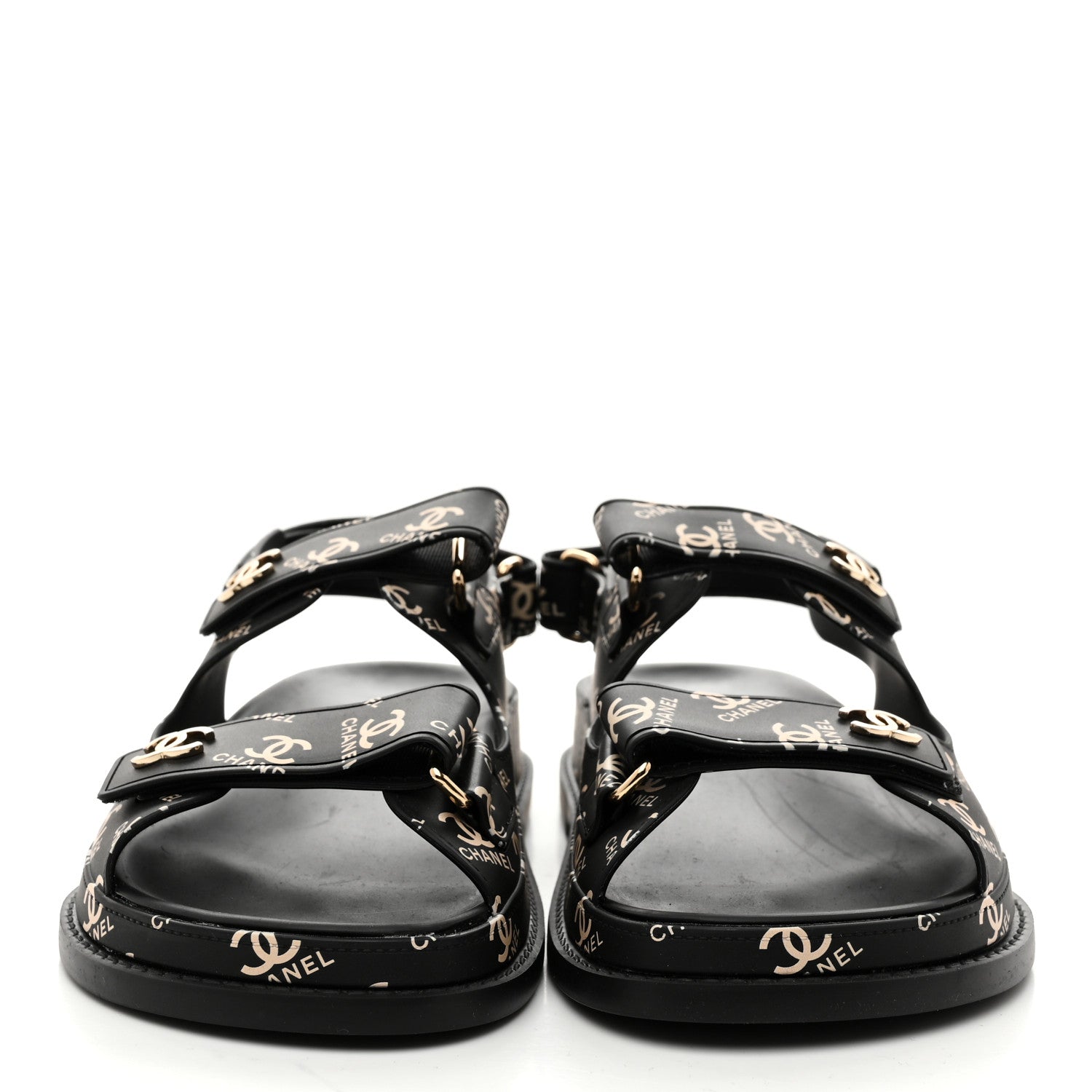 Chanel Rubber CC Dad Sandals 38 Black 1793322 – FASHIONPHILE