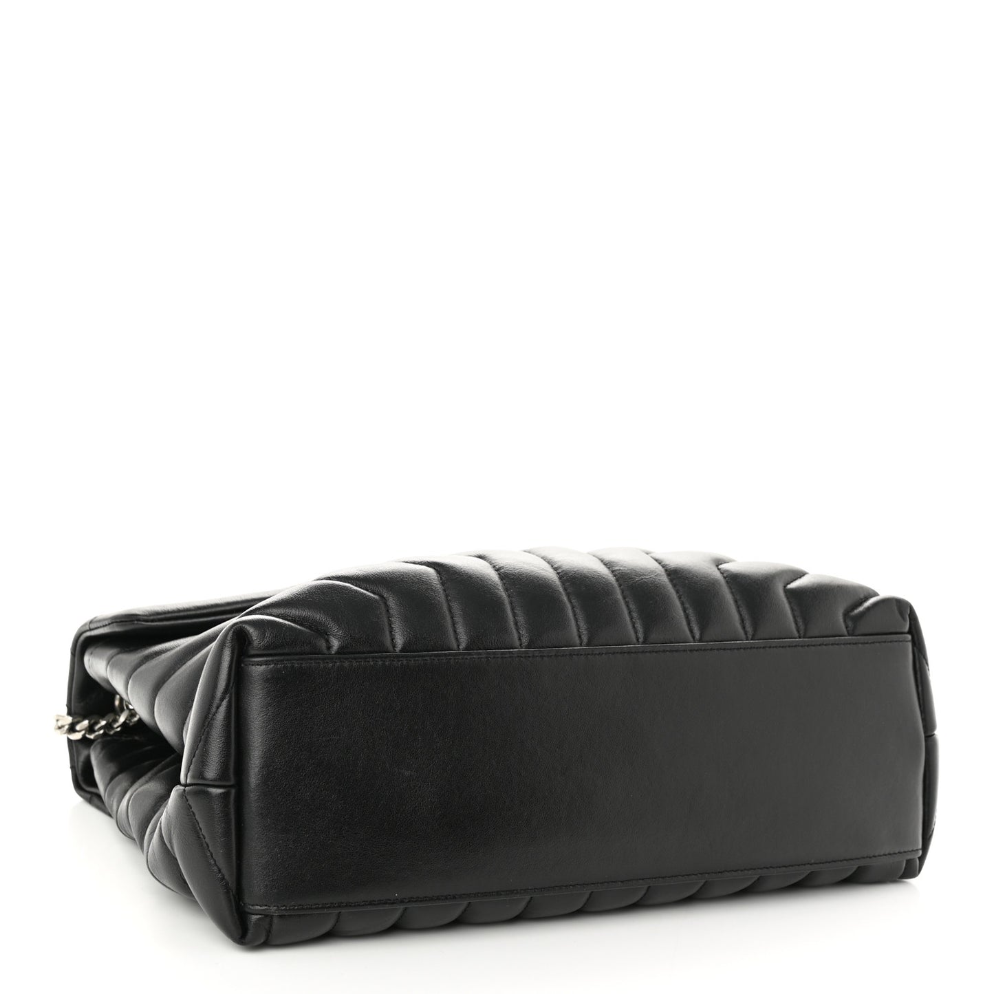 Calfskin Y Quilted Monogram Medium Loulou Chain Satchel Black