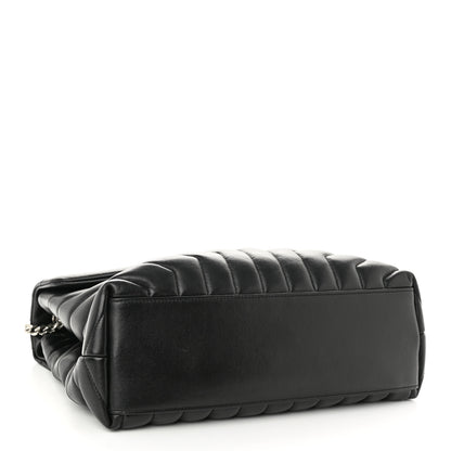 Saint Laurent Calfskin Y Quilted Monogram Medium Loulou Chain Satchel Black 4 of 11