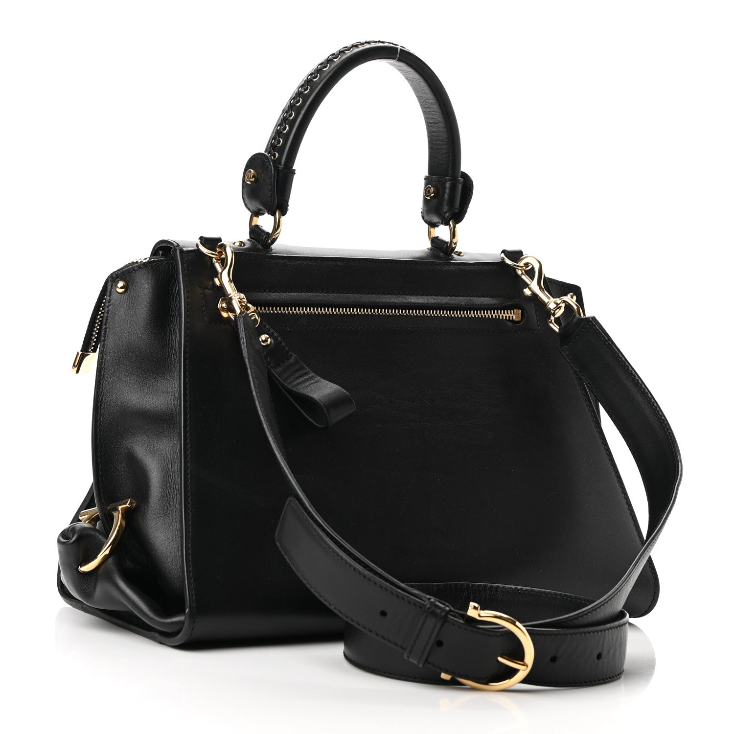 Salvatore Ferragamo Calfskin Sofia Shoulder Bag Black 2 of 8