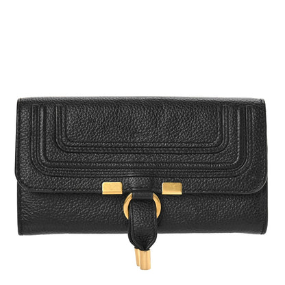 Chloe Calfskin Marcie Continental Flap Wallet Black 1 of 7