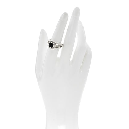 David Yurman Sterling Silver Diamond Black Onyx 7mm Petite Albion Ring 51 5.75 2 of 5