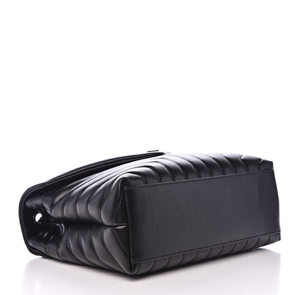 Saint Laurent Calfskin Y Quilted Monogram Medium Loulou Chain Satchel Black 4 of 10